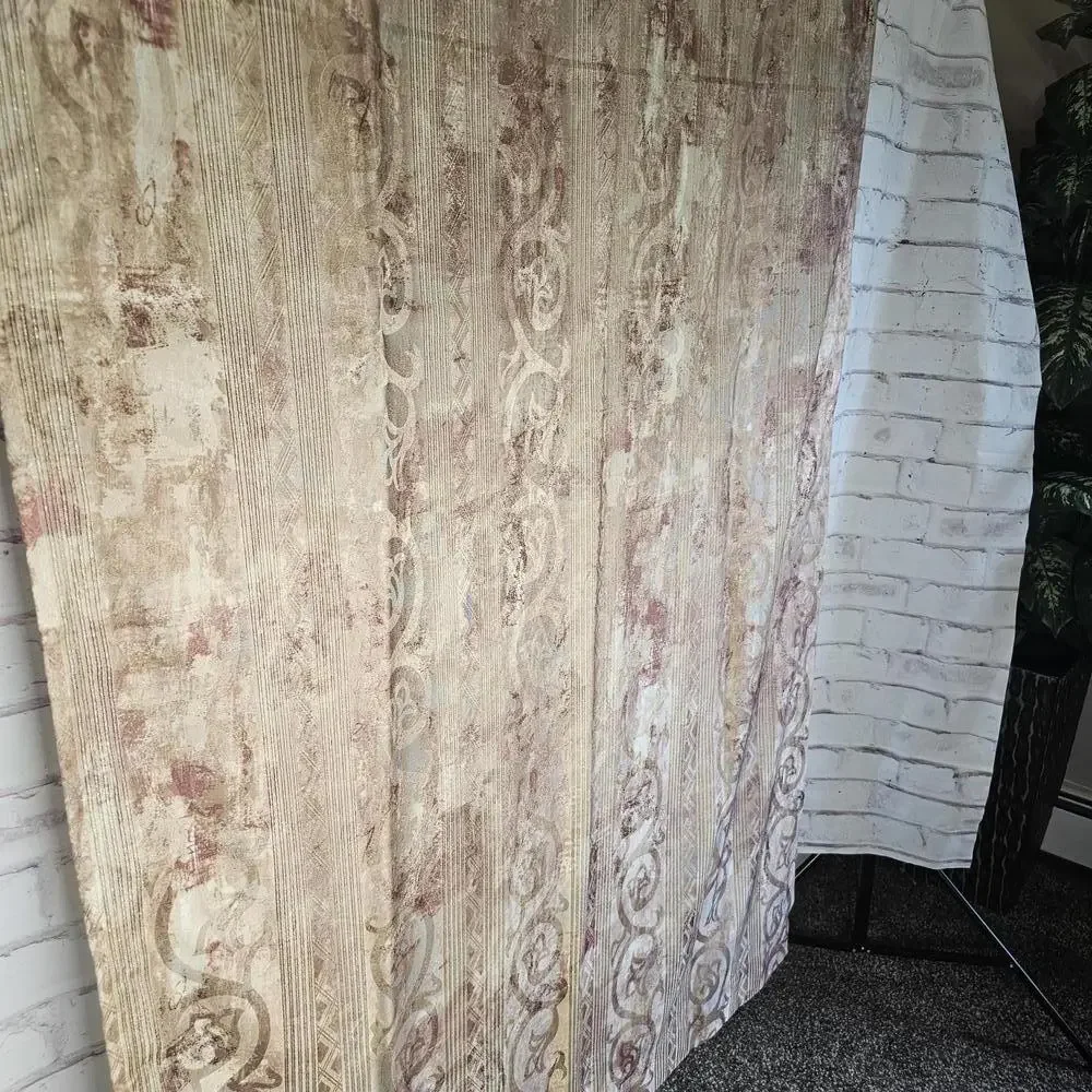 Tan/Brown/Mauve Rod Pocket Curtains